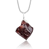 YANARA Garnet Stone Necklaces For Women Pendant Gemstones Chakra Crystals Jewelry January Birthstone, Silver Plated Chain 18 inch Gifts For Mom