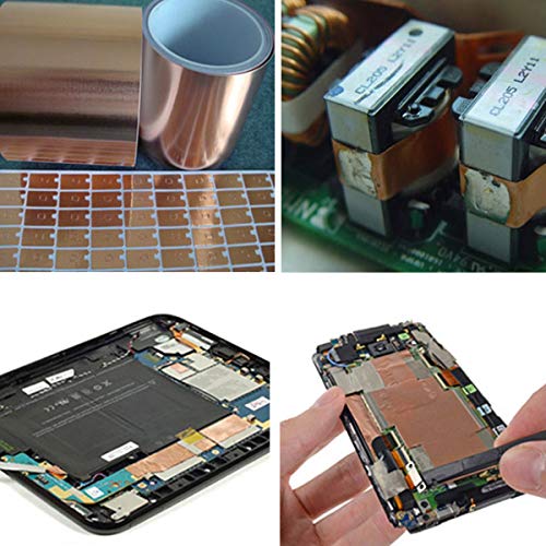 Vasdoo Copper Foil Tape (1/4inch X 22yards) with Conductive Adhesive for EMI Shielding, Stained Glass, Paper Circuits, Electrical Repairs, Grounding - Thumbnail 3