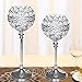 Easeurlife Silver Crystal Candle Holders Set of 2 Pack(Silver, 11.8
