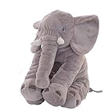 Misslight Elephant Cushion Cute Stuffed Animal Cushion Plush Soft Toys (Grey)