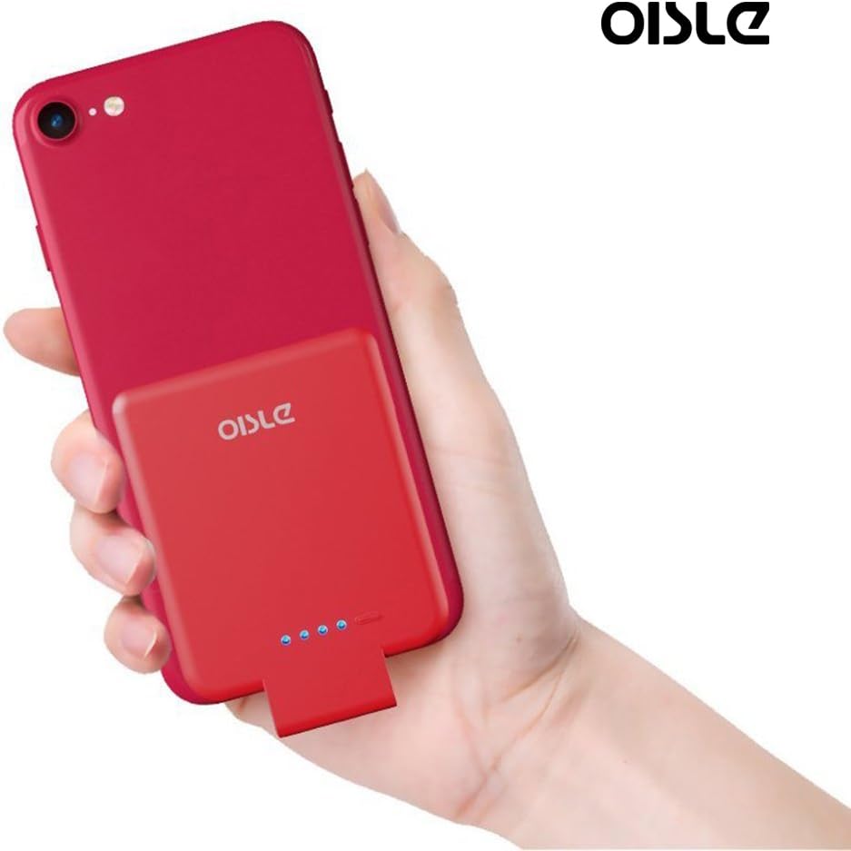oisle Portable Charger Mini Power Bank PowerCore 2200mAh Wireless External Backup Battery Pack High-Speed Ultra Thin Charging Compatible with iPhone 5(s)/6(s)/7/8/X -Red