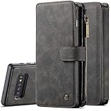 Galaxy S10 Case XRPow S10 Detachable Magnetic Leather Wallet Folio Flip Card Slot Case with Removable Slim Back Cover for Samsung Galaxy S10 (Black)