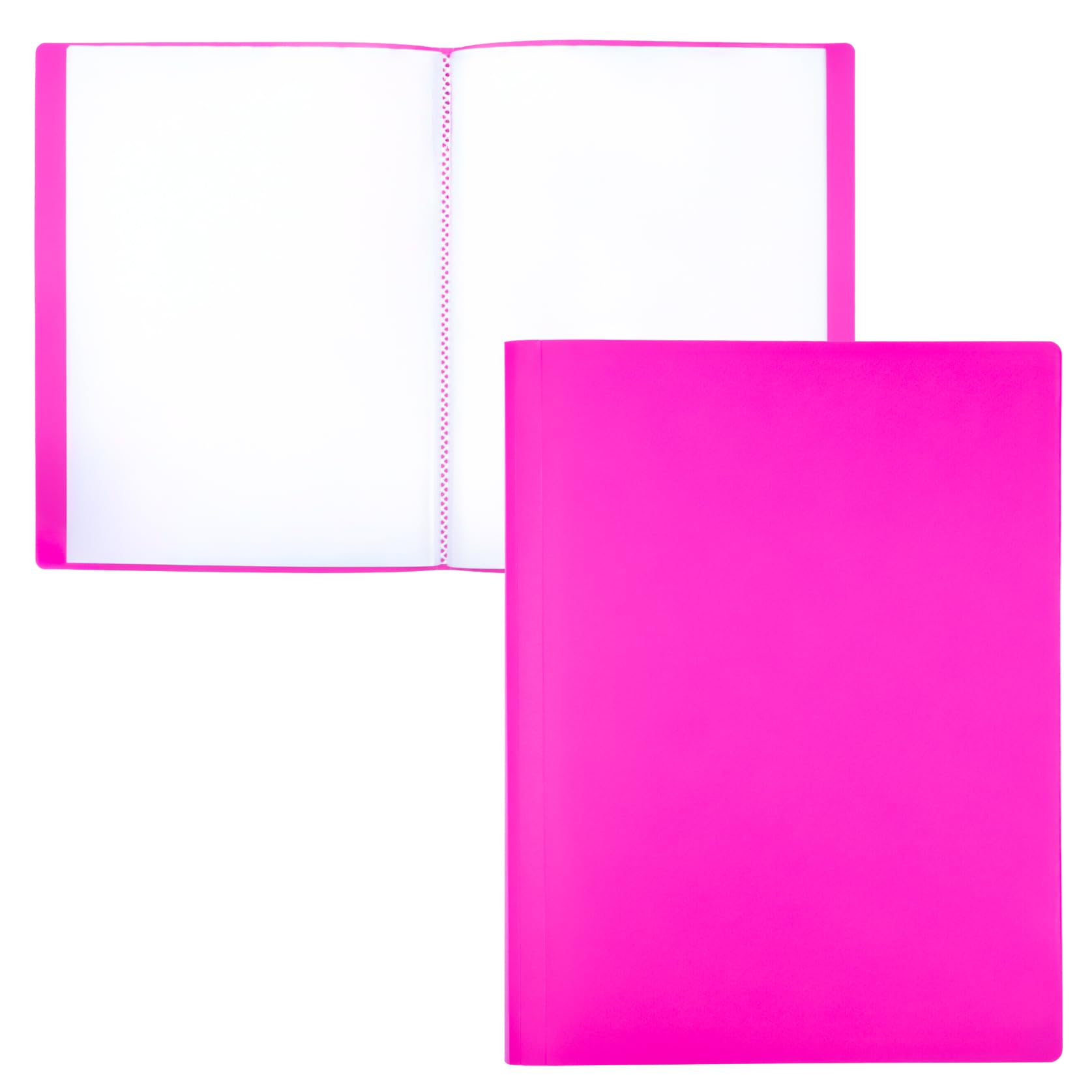 RAYLU PAPER - A4 Folder with Clear Sleeves Made of 100% Biodegradable Polypropylene, 40 Clear Document Sleeves for Home and Office (A4, 40 Pockets, Pink)