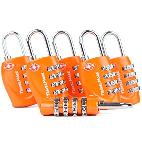 6 Pack TSA Approved Luggage Locks for Travel Safety, Small 4 Digit