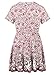Women’s Summer Boho Floral Short Sleeve Button Up Split Dress Beach Skirt Pink
