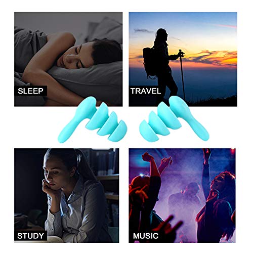 Ear Plugs for Sleeping, 2 Pairs Silicone Ear Plugs Noise Cancelling