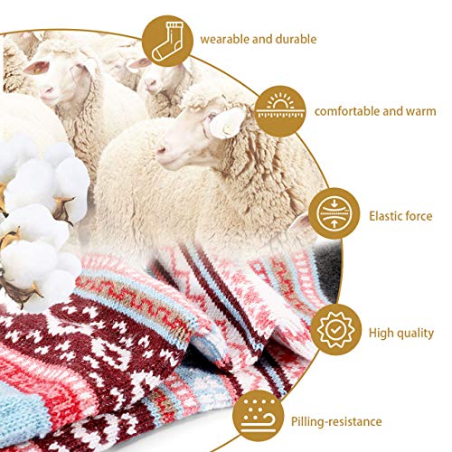 Jovego-Socken-Damen-Winter-6-Paar-Warme-Damen-Socken-Bunte-Farbe-Socken-Vintage-Wintersocken-Atmungsaktiv-Weich-Stricksocken-Premium-Qualitaet-Wollesocken-Geeignet-fuer-Zuhause-Schule-und-Buero