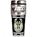 NBA Metallic Travel Tumbler, Stainless Steel and Black Vinyl, 16-Ounce