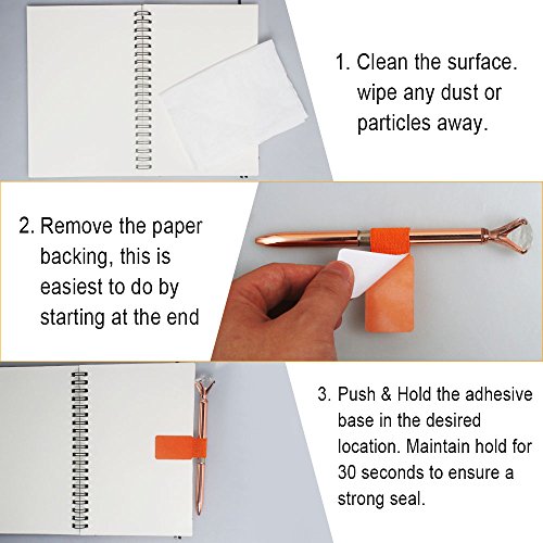 Pen Loop Holder, Self-Adhesive Leather Pen Pencil Holder with Elastic Loop, Adhesive Pen Loop for Notebook, Planners, Calendars, Clipboards etc. (6 Colors 12 Packs)