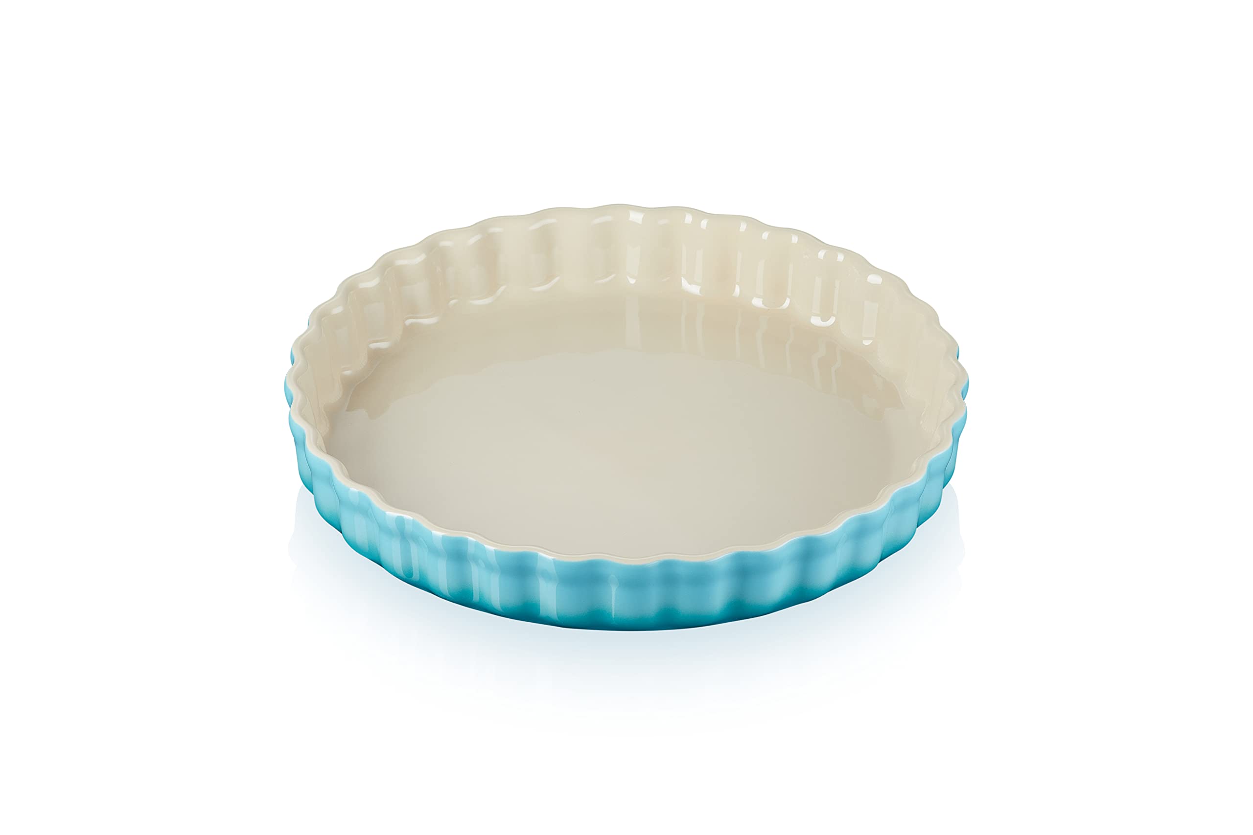 Le Creuset Heritage Fluted Flan Dish, Stoneware, 28 cm, 1.82 kg, Teal, 71120281700001