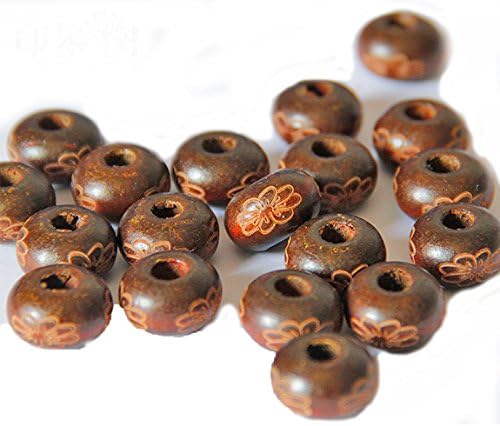 Laymily 200pcs Natural Carved Wooden Abacus Beads For DIY Handmake Jewelry Making Craft Bracelet/Necklace