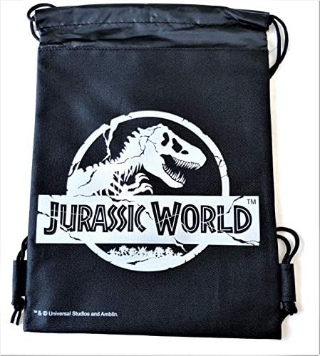 Jurassic World Drawstring Backpack Sling Tote School Sport Gym Bag (Silver)