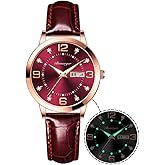 BESTKANG Leather Women Watches Ladies Dress Analog Quartz Date Classic Luminous Leather Strap 3ATM Waterproof Female Wrist Watch