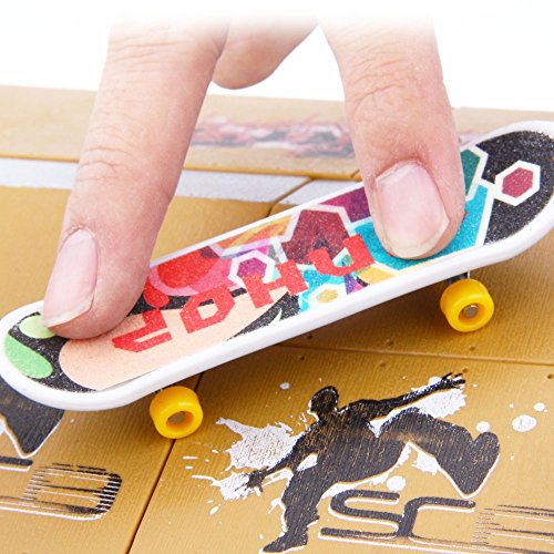 AODD Finger Board Skate Park Kit, 8pcs Skate Park Kit , Ramp Parts for Tech Deck Fingerboard Mini Finger Skateboard Fingerboards Ultimate Parks with 3PCS Finger Boards, Suitable for Everyone