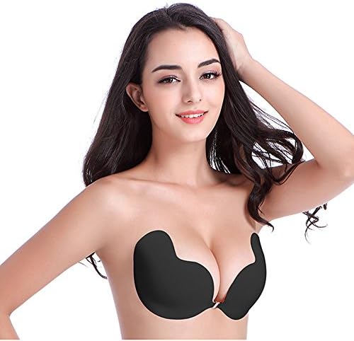 TUOY Women's Strapless Bra Self Adhesive Backless Sticky Push up Invisible Bra for Wedding Banquet