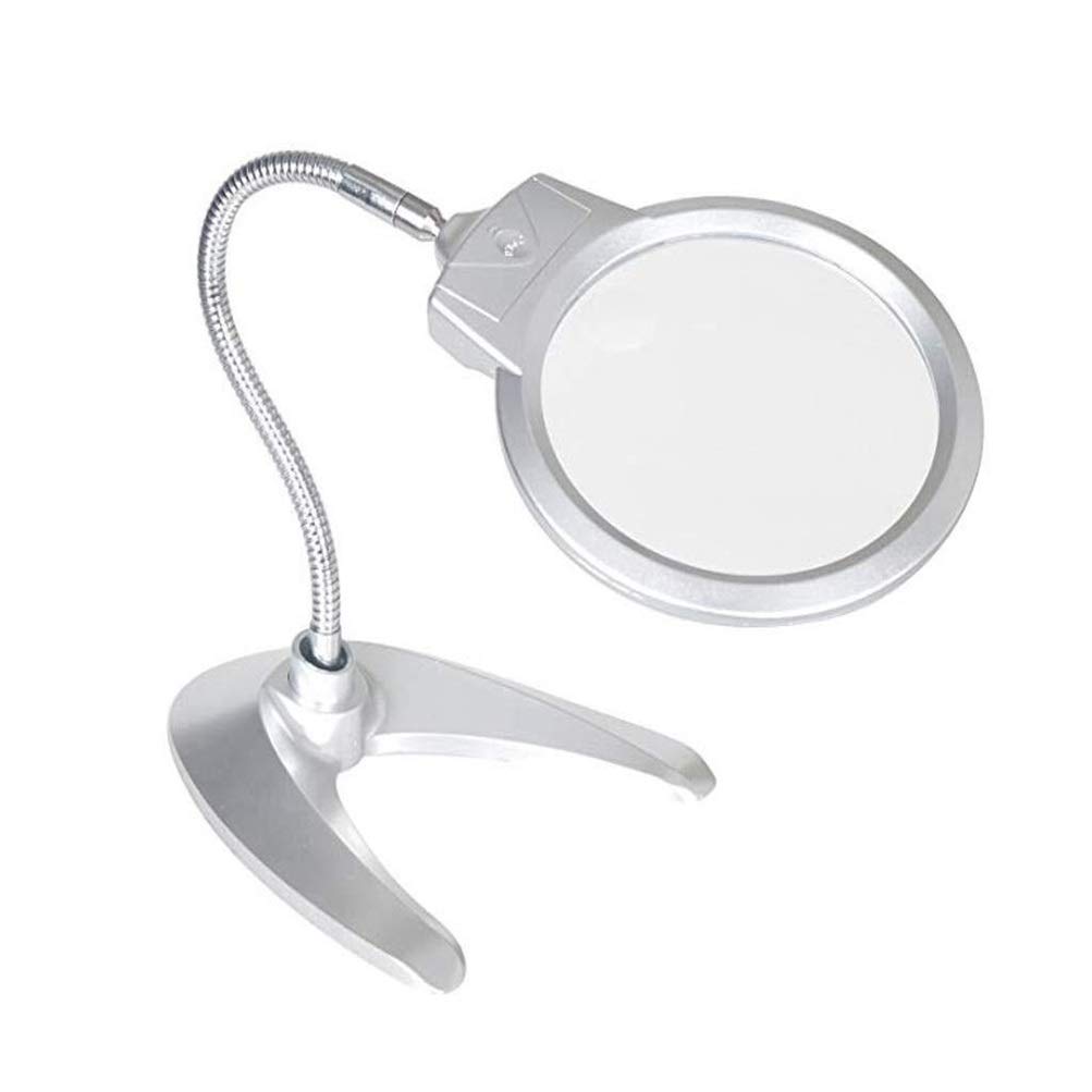 Desktop Magnifier, Magnifier, 360 Degrees with 2 Lights for Macular Degeneration Seniors Reading Loup