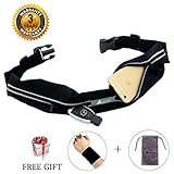 ABETER Best Running Belt Pocket Belt Waist Pack Pouch Sweatproof Rainproof Slim with 2 Expandable Pockets and No Bounce Zipper for Phone, Cards, Money, Sports,Travel, Jogging, Spy, Cycling, Hiking …