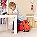 Trunki Ride-On Kids Suitcase | Tow-Along Toddler Luggage | Carry-On Cute Bag with Wheels | Kids Luggage and Airplane Travel Essentials: Harley Ladybug Red