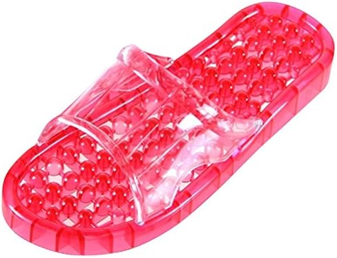 OHAGI Reflexology Waterproof Shower SPA Sandals Slippers (S: 5-6 (22-23cm), Red)