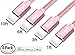 Miger 4Pack (1ft/ 3ft/ 6ft/ 10ft) Double-Braided Nylon Lightning Fast Charging & Sync Cable for iPhone 7/7 Plus/SE/6/6 Plus/6s/6s+/5s/5/5c, iPod, iPad Mini/Air/Pro & More (Pink)