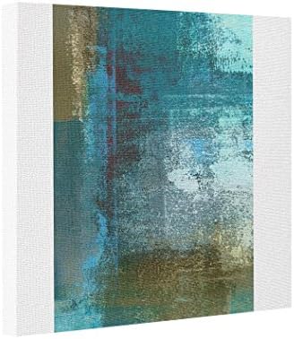 SMALL Poppy Stretch Canvas 'Oversight' Teal Abstract Art Photos Printed On Canvas
