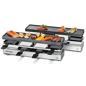 ROMMELSBACHER RC 1600 Raclette-Grill fun for 4+4 (Tischgrill, für 8 Personen, erweiterbar, Parkdeck, Alu-Druckguss…