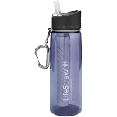 LifeStraw Go Water Filter Bottle, BPA-Free, 22 oz, Navy Blue | Plastic Water Filter Bottle with 2-Stage Integrated Filter Str