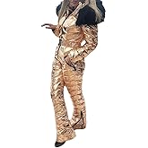 Aurgelmir Womens Winter Ski Suit Fur Collar Coat Windproof Waterproof Warm Ski Jumpsuit Snowsuits