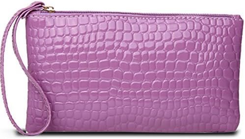 ALALEI Women Candy Color PU Leather Wallet Zipper Clutch Coin Purse Handbag Bags (pink-)