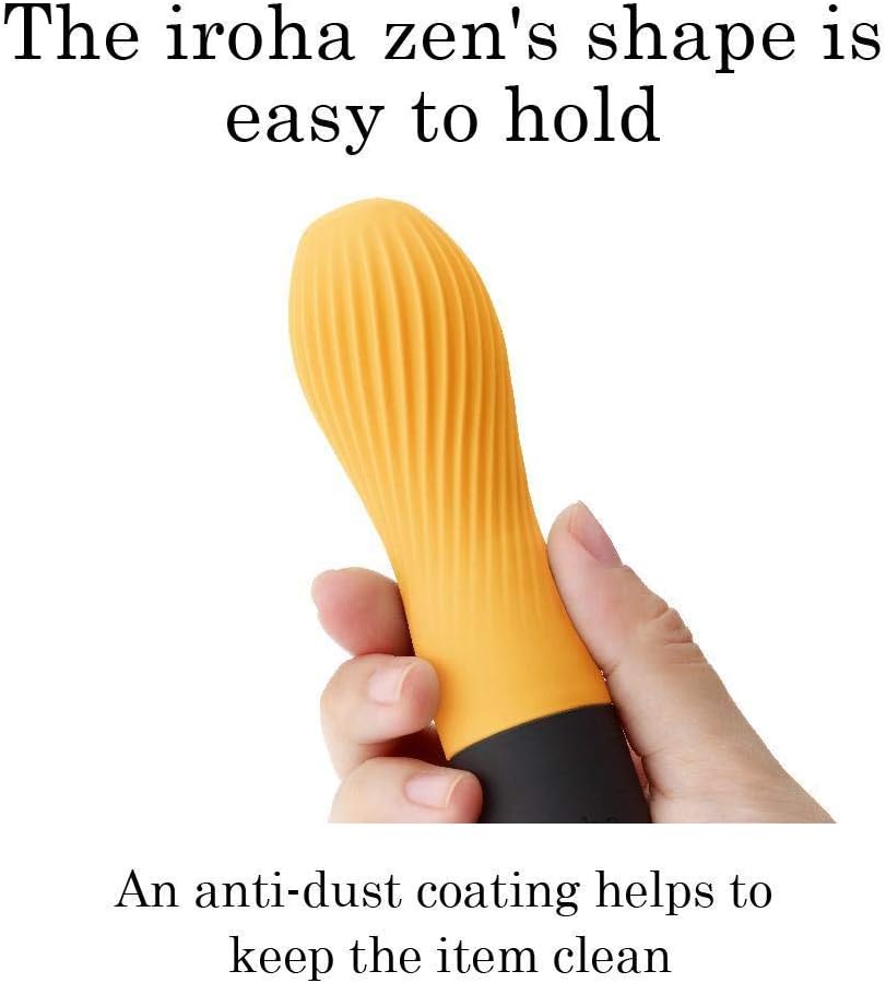 iroha Zen Textured Vibrator for women - YUZUCHA - orange, battery-operated vibrator made of marshmallowy Soft Touch silicone - Image 3