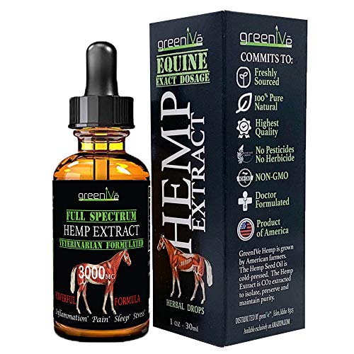 Greenive Equine Hemp Extract Oil Hemp Oil for Horses Assists with