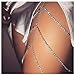 Women Sexy Rhinestone Leg Chain Body Chain Jewelry Thigh Leg Chain Bracelet Leg Jewelry for Party Beach Accessories (Silver Color)