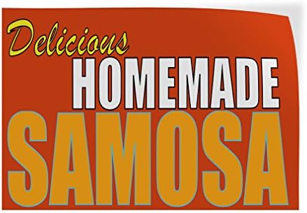 Decal Sticker Multiple Sizes Delicious Homemade Samosa Restaurant & Food Delicious Homemade samosa Outdoor Store Sign Orange - 24inx18in, Set of 10