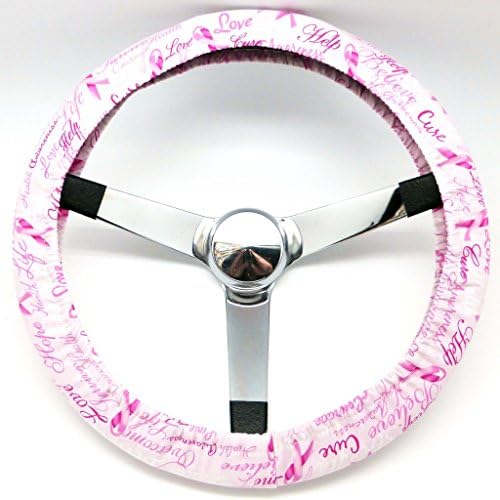 Mana Trading Steering Wheel Cover Pink Ribbon Awareness