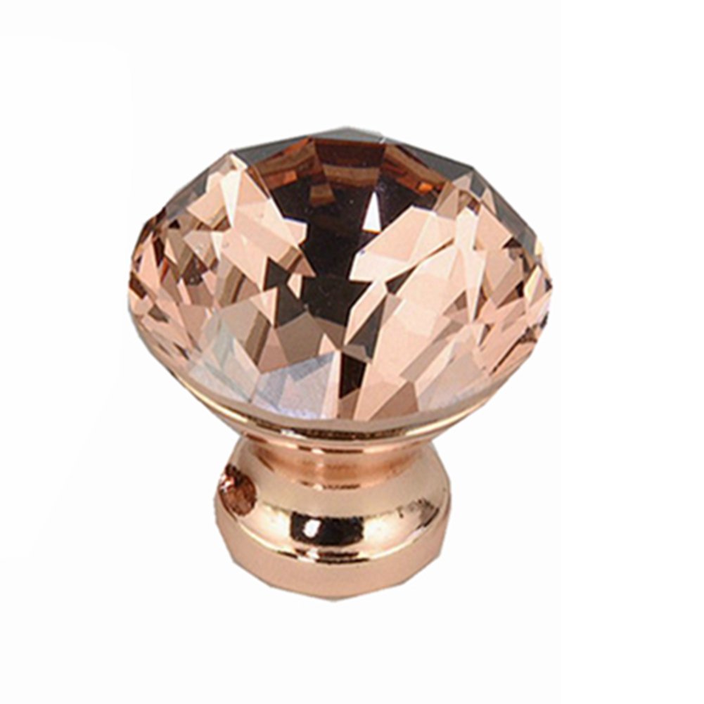 1Pc Unique Color Pull Handle DIY Rose Gold K9 Crystal Drawer
