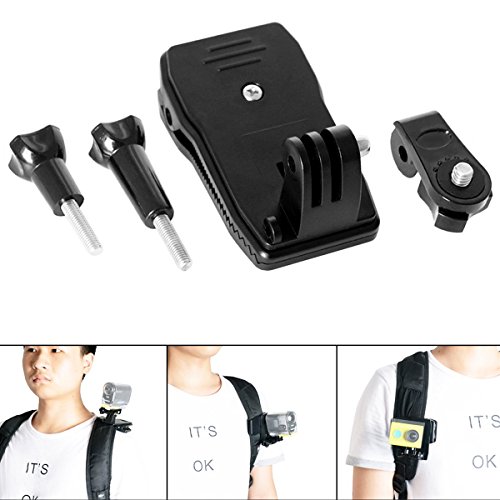 Click Here to See More Images Fantaseal Action Camera Clip Mount 360 Degree Rotary Clip for GoPro Clamp Mount Waterproof Camera Backpack Clamp Mount Hat Mount w/ 1/4