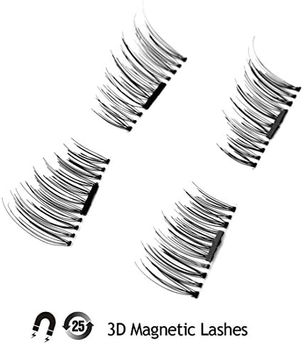 GoldRose 1 Pair/4pcs 3D MAGNETIC False Eyelashes Magnetic Lashes No Glue one two lashes magnetic false lashes Reusable Natural Soft Makeup 0.2mm Ultrathin Magnet (Style A)