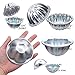 MelonBoat Set of 5 Flower Theme Set Aluminum Metal Bath Bomb Molds Fizzies, Bath Salts, Cupcake Baking Mold, Soap Molds Shapes Kit, Kids DIY Homemade Art Supplies