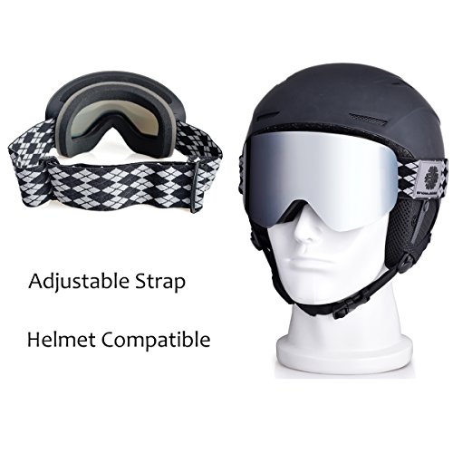 Snowledge Ski Goggles - Frameless, Exchangeable Double Cylindrical Lens with Anti Scratch and Anti Fog, Ski / Snowboard Goggles For Men,Women and Kids-100% UV Protection