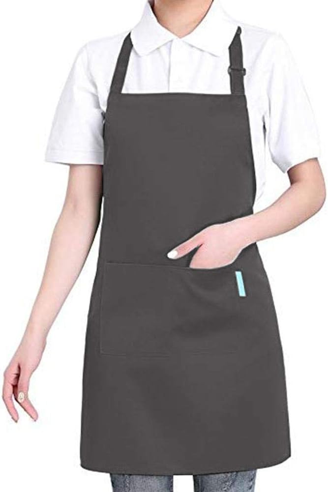 luckything Sleeveless Apron with Pocket and Adjustable Shoulder Strap Apron for Cooking Restaurant Work Gardening