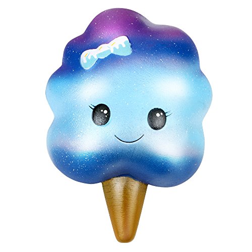 Squishies Jumbo,ZOMUSAR Cute Ice Cream Spun Sugar Scented Squishy Charm Slow Rising Stress Reliever Toy (A)
