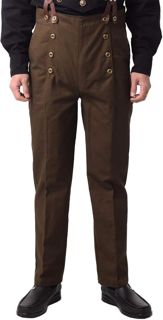 BPURB Steampunk Pants High Waist Victorian Men's Pants