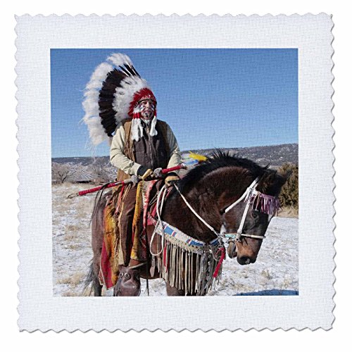 3dRose qs_92657_4 Native American Indian, Alcalde, New Mexico-Us32 Jmr0305-Julien McRoberts-Quilt Square, 12 by 12-Inch