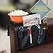 Perfect Life Ideas TV Remote Holder Couch Arm Tray Organizer, 6 Pockets, Black