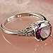 Psiroy Created Amethyst Solitaire Engagement Ring Band for Women