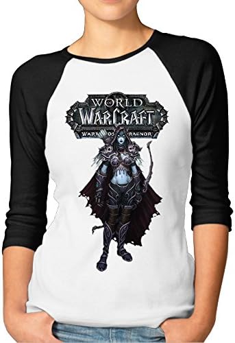 Women World of Warcraft-Sylvanas Windrunner Casual Round Neck 3/4 Sleeve Raglan Tops Shirt