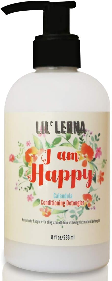 Lil Leona All Natural Kids Conditioner & Detangler (Calendula) - Gentle Tear Free No More Tangles for Curly Hair. Baby Conditioner for Infants, Toddlers and Kids of All Ages - 8 fl oz