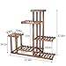 unho Tiered Wood Plant Stand: Large Flower Pot Holder Shelf 6 Potted Planter Display Rack for Garden Patio Balcony Living Room Indoor Outdoor