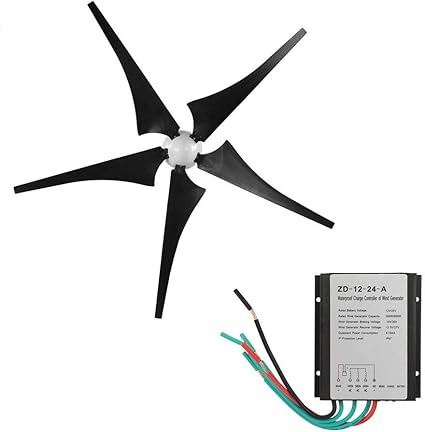 Amazon Co Jp 小型風力発電機 5ブレードエコノミー風車400w風力タービン 風力コントローラー 家庭用 キャンプ 水平軸 3相永久磁石 24v ホーム キッチン