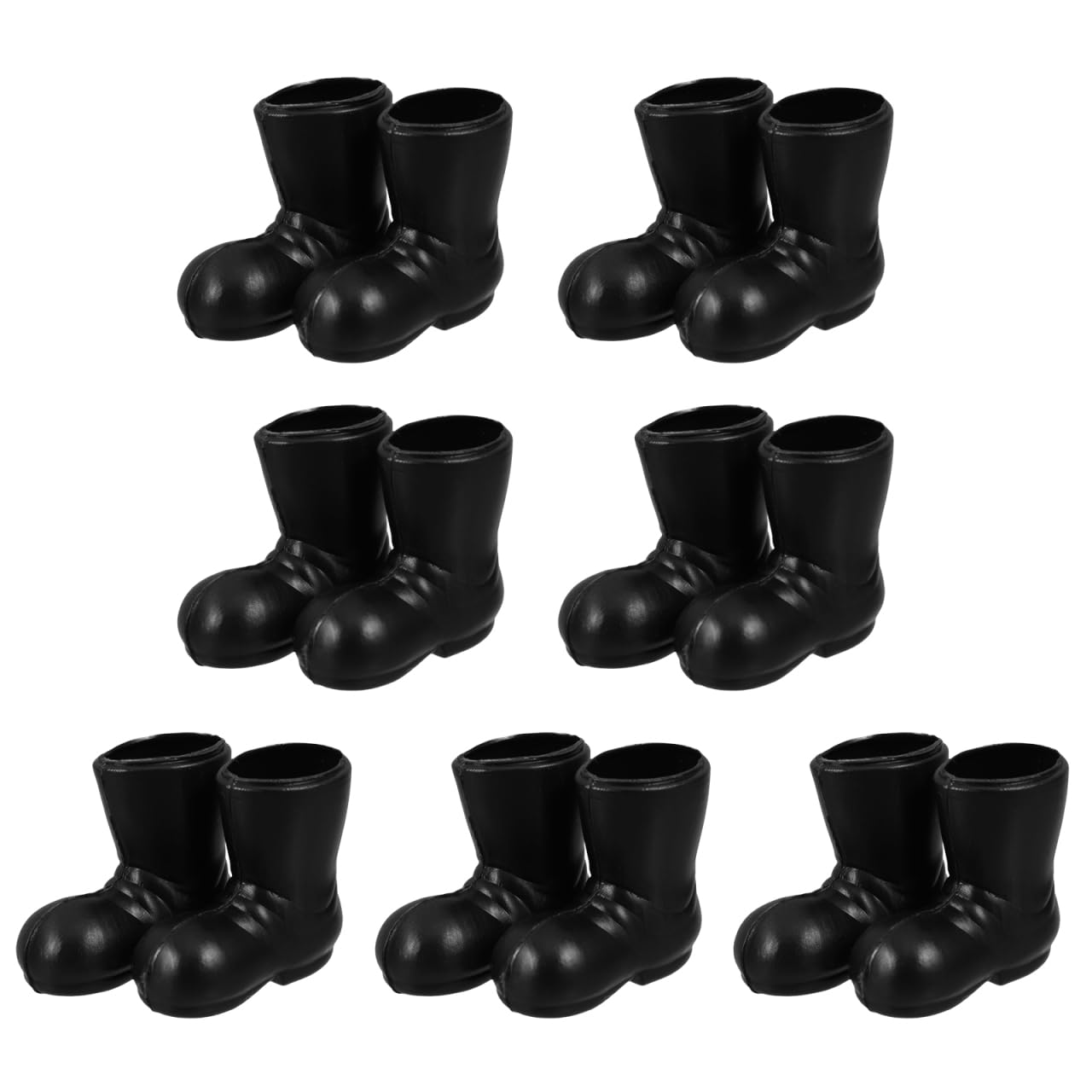 Alipis 14 Pairs of Santa Boots, Mini Santa Claus Shoes Model Dollhouse Decorations Gnome Shoes Toys Miniature Black Craft Supplies Christmas Stocking Stuffers Party Favors